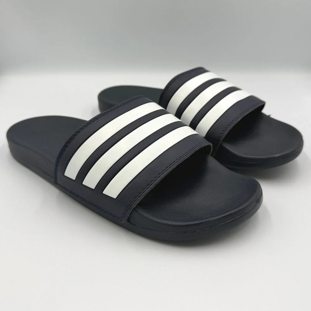 Adidas Adilette Comfort Slides Mens 8 Womens 9 Navy Blue GZ5892 Sandals *NEW*